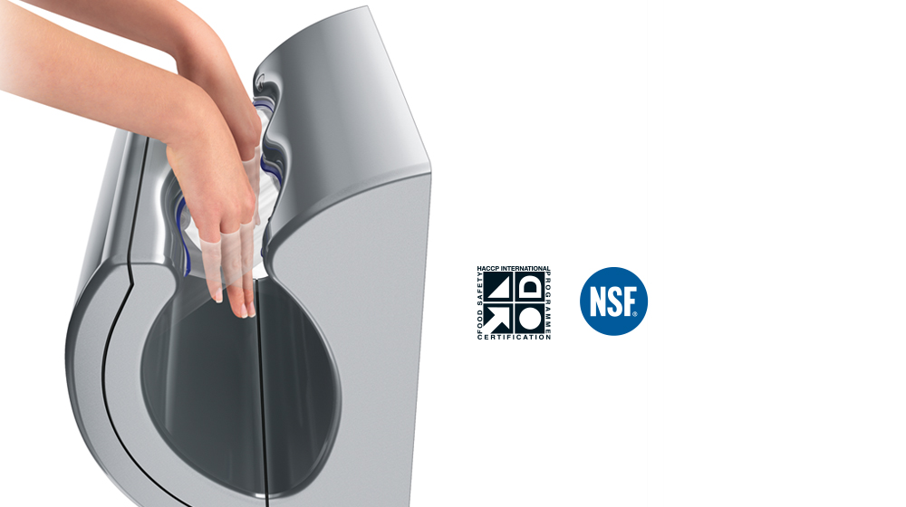 Secador de mãos Dyson Airblade dB - reformulado acusticamente para