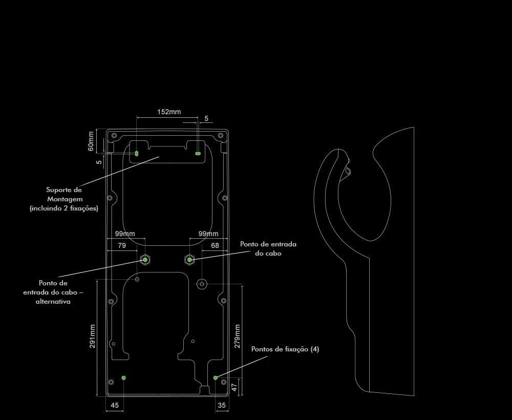 Internal dimensions of the Dyson Airblade dB hand dryer